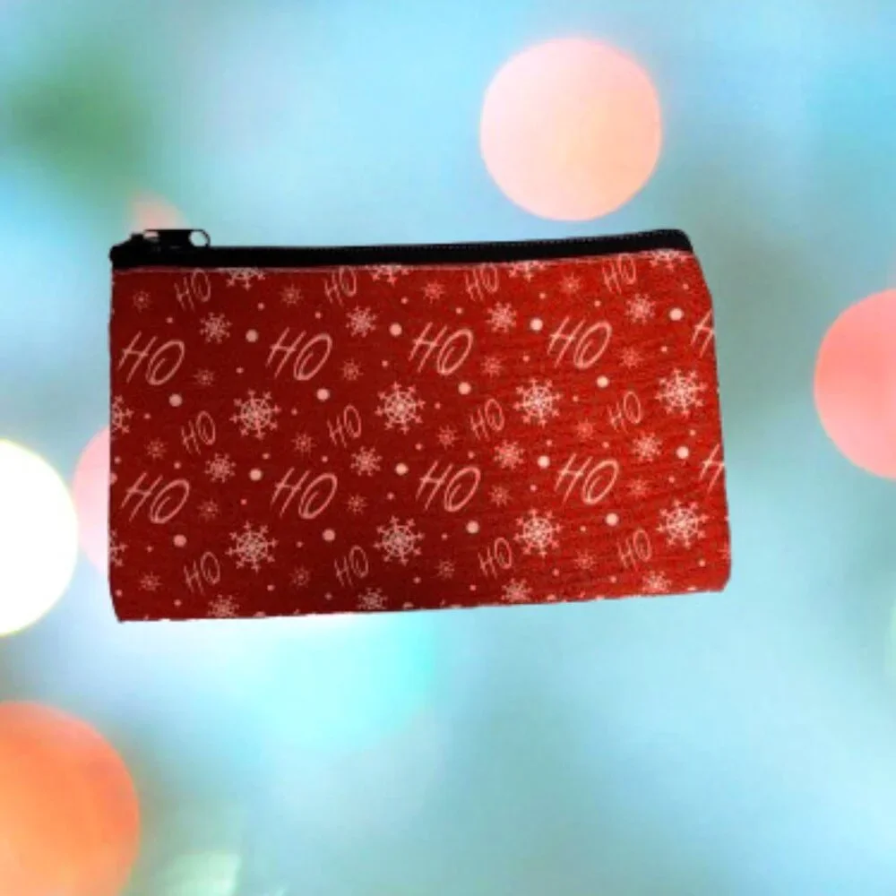 Ho Ho Ho Red Small Makeup Cosmetic Pouch